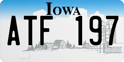 IA license plate ATF197