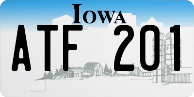 IA license plate ATF201