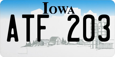 IA license plate ATF203