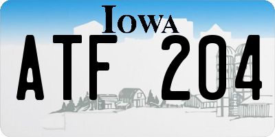 IA license plate ATF204