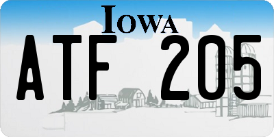 IA license plate ATF205