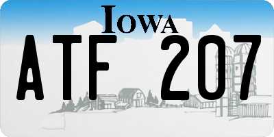 IA license plate ATF207