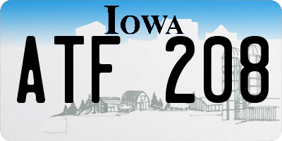 IA license plate ATF208
