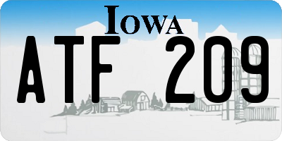 IA license plate ATF209
