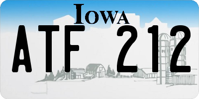 IA license plate ATF212