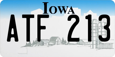 IA license plate ATF213