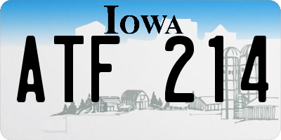 IA license plate ATF214
