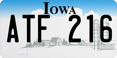 IA license plate ATF216