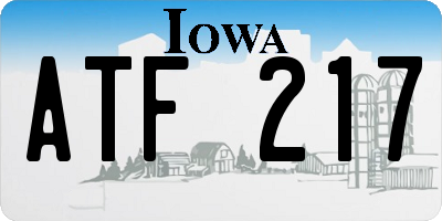 IA license plate ATF217