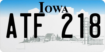 IA license plate ATF218