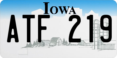 IA license plate ATF219