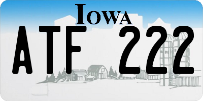 IA license plate ATF222