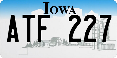 IA license plate ATF227