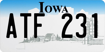IA license plate ATF231