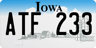 IA license plate ATF233