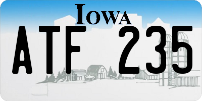 IA license plate ATF235