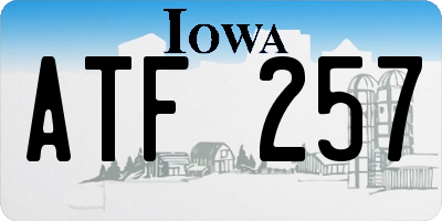 IA license plate ATF257