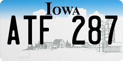 IA license plate ATF287