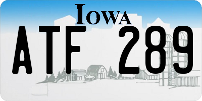 IA license plate ATF289
