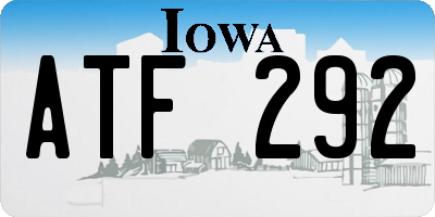 IA license plate ATF292