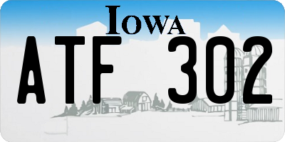 IA license plate ATF302