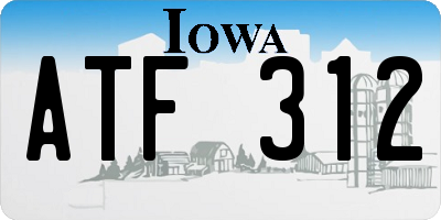 IA license plate ATF312