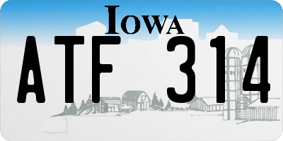 IA license plate ATF314