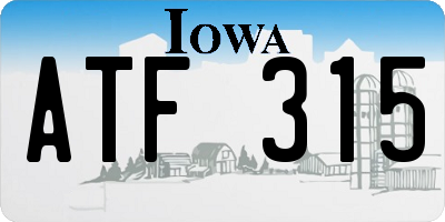 IA license plate ATF315