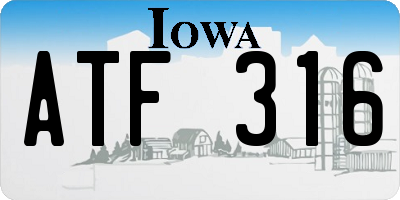IA license plate ATF316