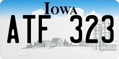 IA license plate ATF323