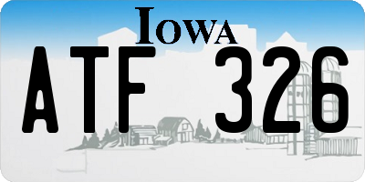 IA license plate ATF326