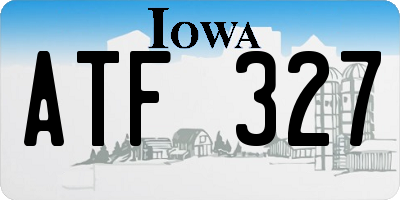 IA license plate ATF327