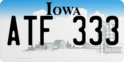 IA license plate ATF333
