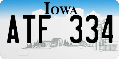 IA license plate ATF334