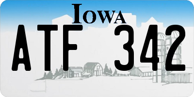 IA license plate ATF342