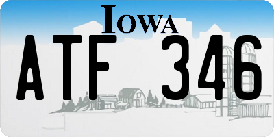IA license plate ATF346