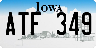IA license plate ATF349