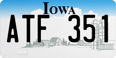 IA license plate ATF351