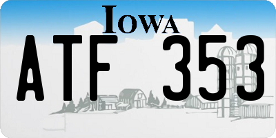 IA license plate ATF353