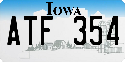 IA license plate ATF354