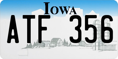 IA license plate ATF356