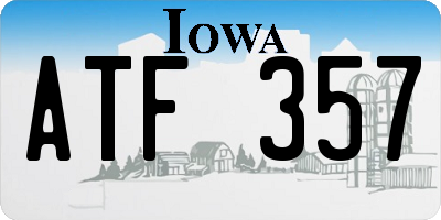 IA license plate ATF357