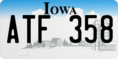 IA license plate ATF358