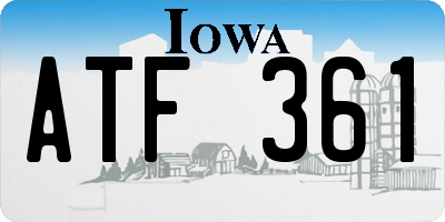 IA license plate ATF361