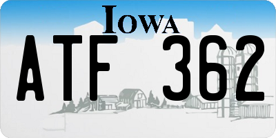 IA license plate ATF362