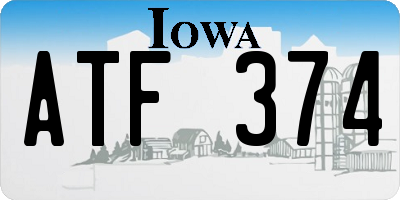 IA license plate ATF374