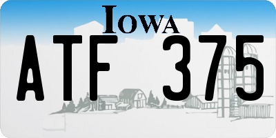 IA license plate ATF375