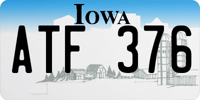 IA license plate ATF376