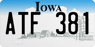 IA license plate ATF381