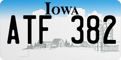 IA license plate ATF382